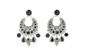 Bohemian Chandelier Earrings- Black Spinel