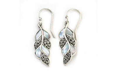 Cascada Leaf Earrings- Mother Of Pearl