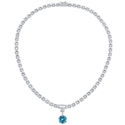Aqua Blue Spinel Necklace