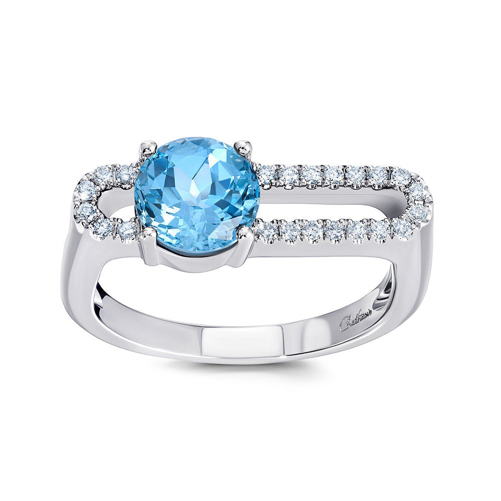 Aqua Blue Spinel Ring