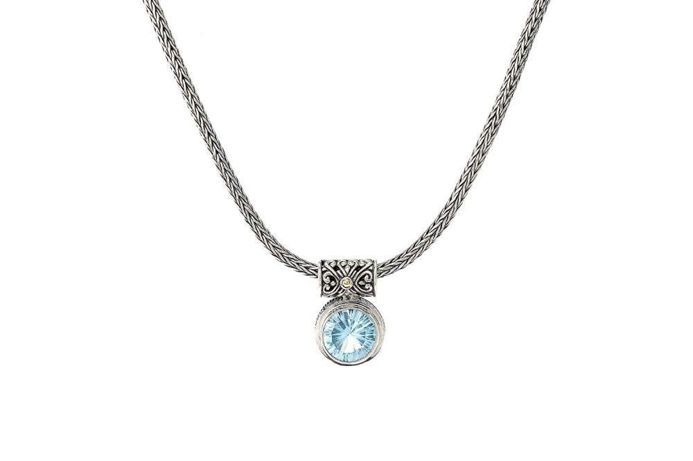 Droplet Necklace- Blue Topaz