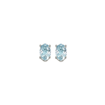 14Kt White Gold Aquamarine 1/2Ctw Earring