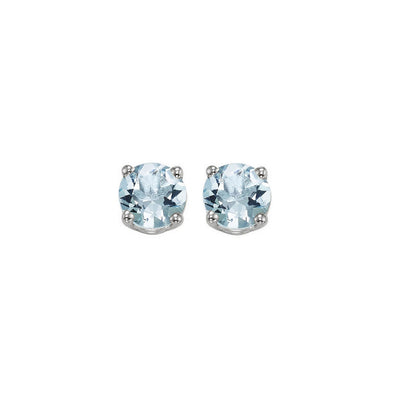 14Kt White Gold Aquamarine 1Ctw Earring