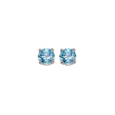14Kt White Gold Blue Topaz 3/4Ctw Earring