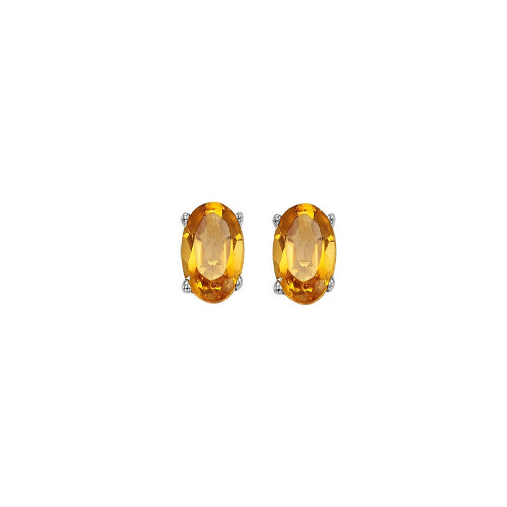14Kt White Gold Citrine 1Ctw Earring
