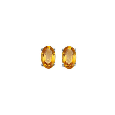 14Kt White Gold Citrine 1Ctw Earring