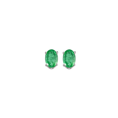 14Kt White Gold Emerald 1/2Ctw Earring