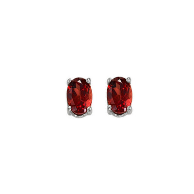 14Kt White Gold Garnet 1/2Ctw Earring