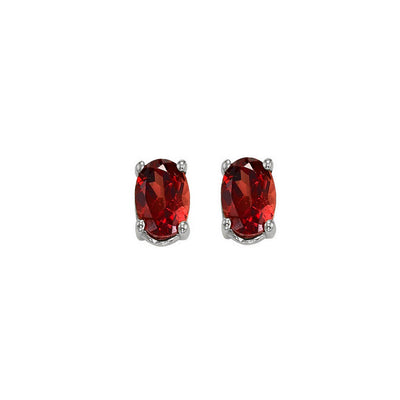 14Kt White Gold Garnet 7/8Ctw Earring