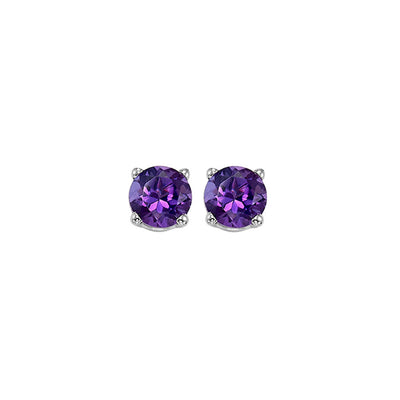 14Kt White Gold Amethyst 1Ctw Earring