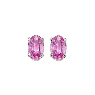 14Kt White Gold Pink Sapphire 1Ctw Earring