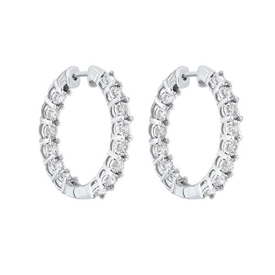 14Kt White Gold Diamond 2Ctw Earring