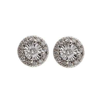 14Kt White Gold Diamond 1/8Ctw Earring