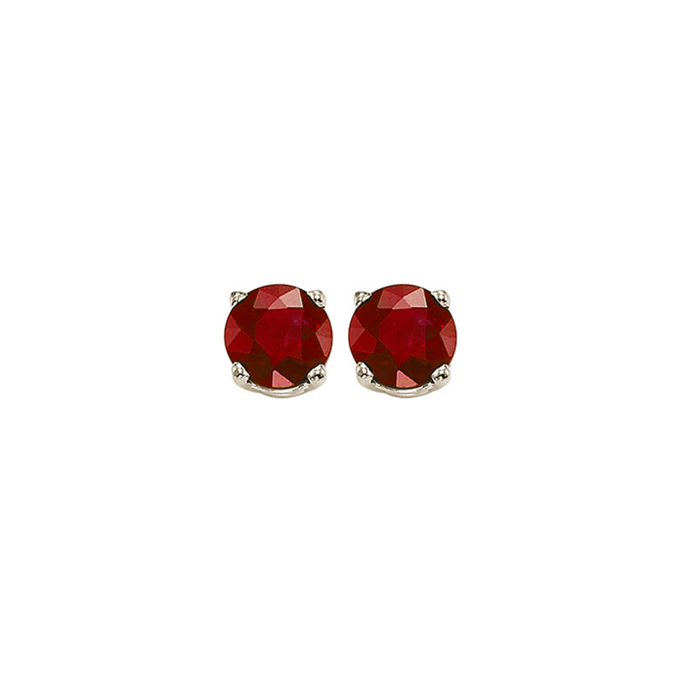 14Kt White Gold Ruby 7/8Ctw Earring