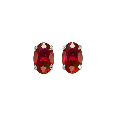 14Kt White Gold Ruby 1Ctw Earring
