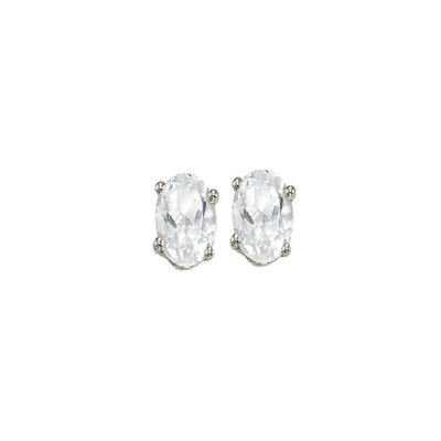 14Kt White Gold White Topaz 7/8Ctw Earring