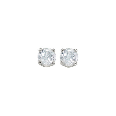 14Kt White Gold White Topaz 7/8Ctw Earring