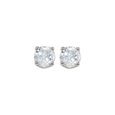 14Kt White Gold White Topaz 1Ctw Earring