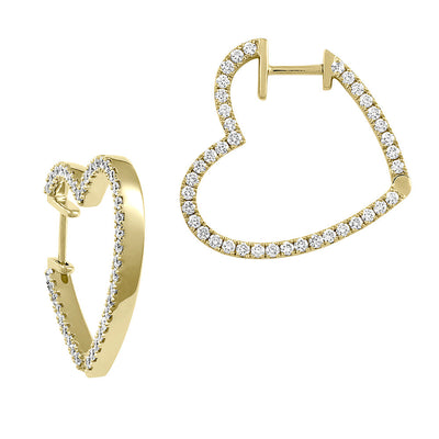 Lab Grown Diamond Fashion Heart Shaped Hoops