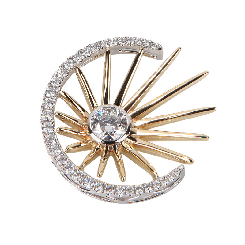 Lab Grown Diamond Sun and Moon Pendant