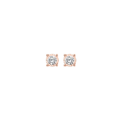 14Kt Rose Gold Diamond 1/10Ctw Earring
