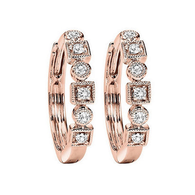 10Kt Rose Gold Diamond 1/8Ctw Earring