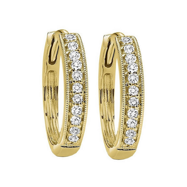 10Kt Yellow Gold Diamond 1/6Ctw Earring