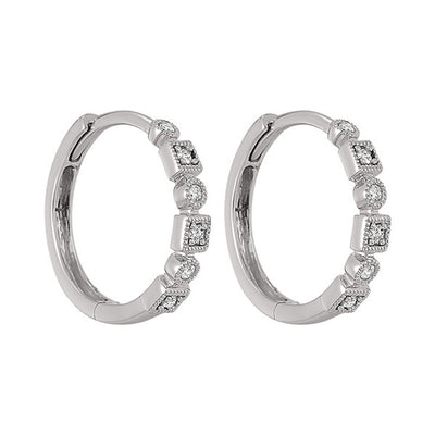 14Kt White Gold Diamond 1/8Ctw Earring