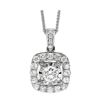 14Kt White Gold Diamond 1Ctw Pendant