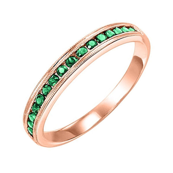 14Kt Rose Gold Emerald 1/3Ctw Ring