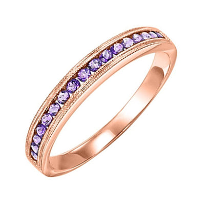 14Kt Rose Gold & Amethyst 1/3Ctw Ring