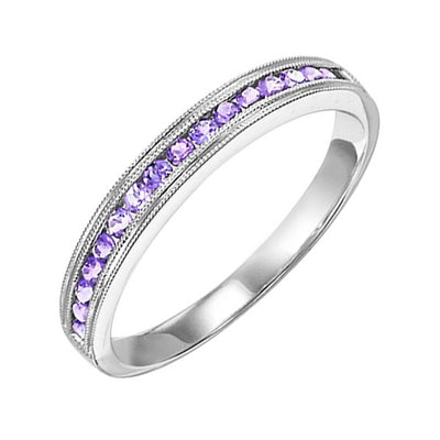 10Kt White Gold & Syn Alexandrite 1/4Ctw Ring