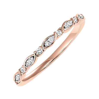 14Kt Rose Gold Diamond 1/12Ctw Ring
