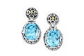 Gagak Earrings- Blue Topaz