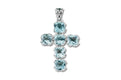 Glow Cross Pendant- Blue Topaz