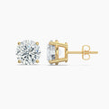 Round Brilliant Cut Natural Diamond Stud Earrings 2 Ct