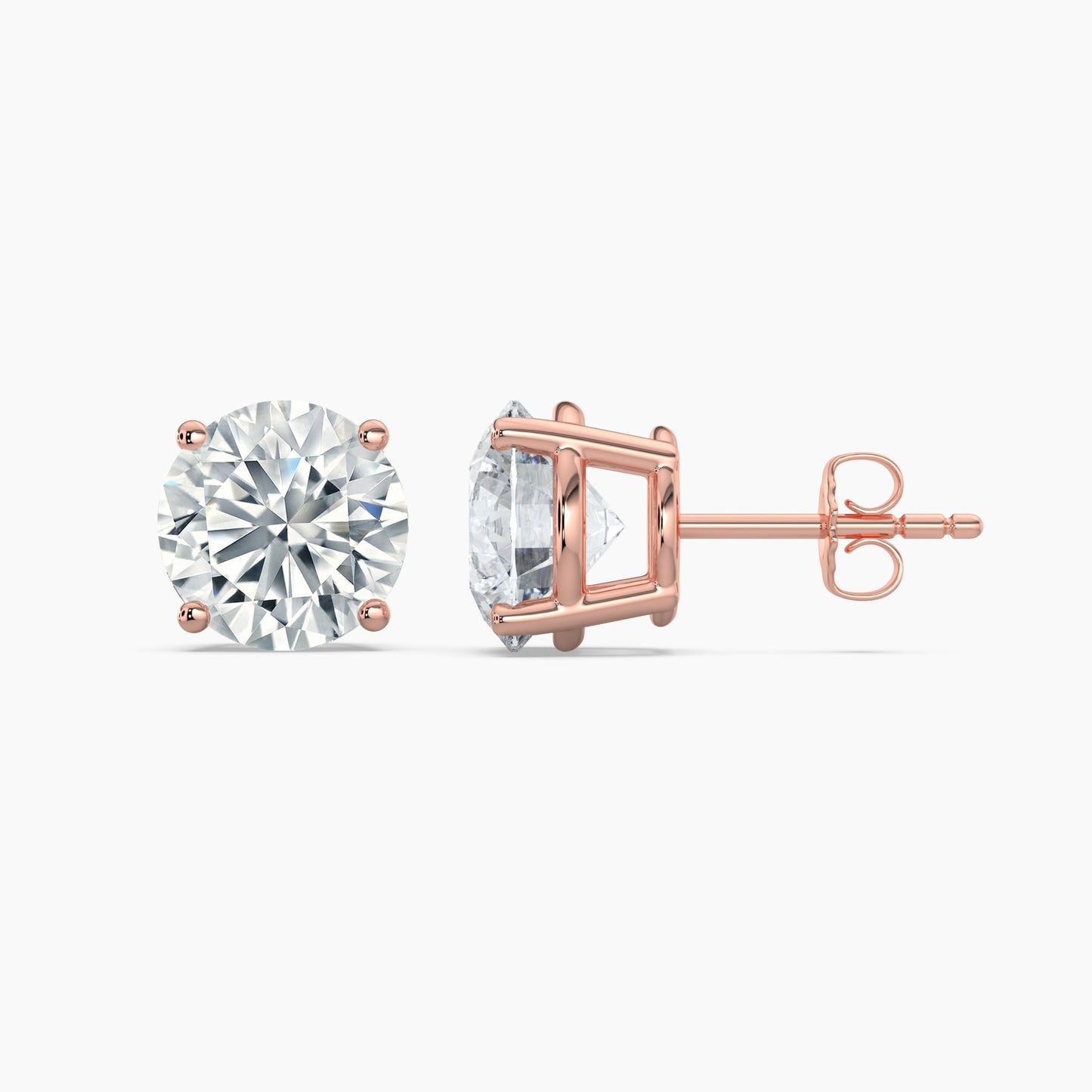Round Brilliant Cut Natural Diamond Stud Earrings 0.5 Ct
