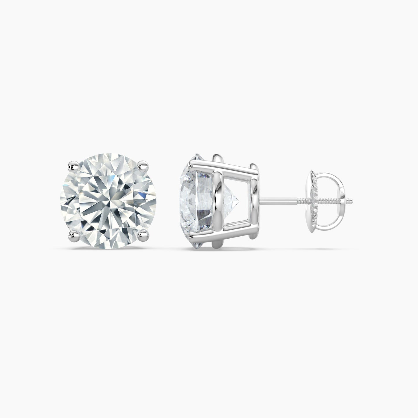 Round Brilliant Cut Natural Diamond Stud Earrings 2 Ct