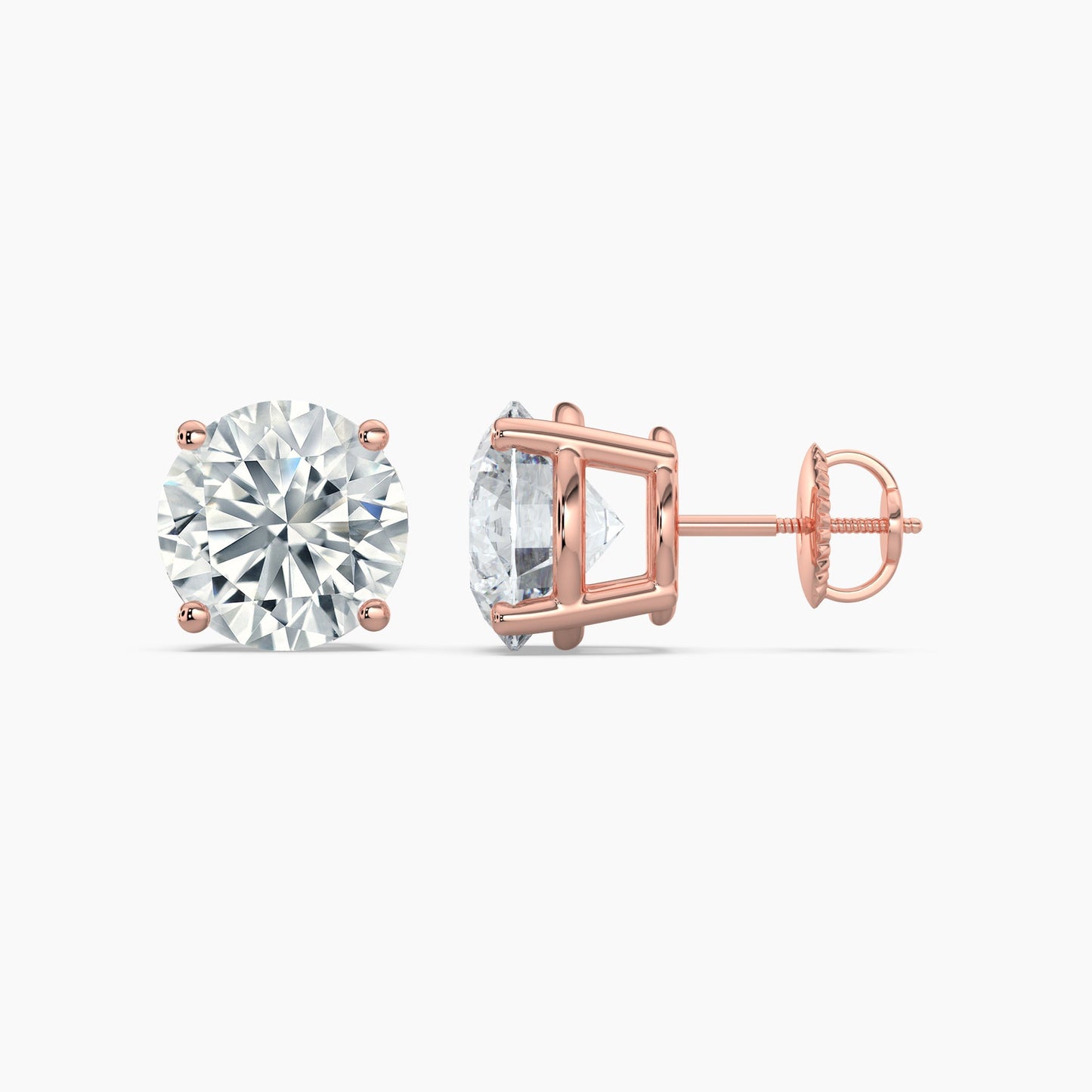 Round Brilliant Cut Natural Diamond Stud Earrings 1 Ct