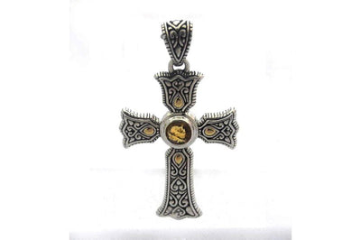 Ireland Cross Pendant- Citrine