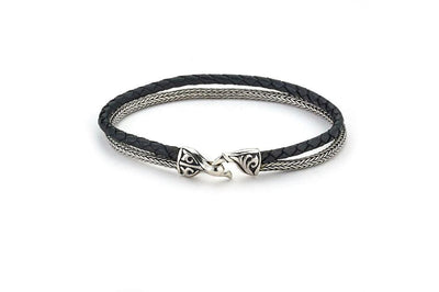 Latitude Bracelet- Black Leather