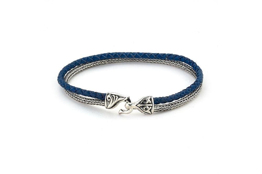 Latitude Bracelet- Blue Leather
