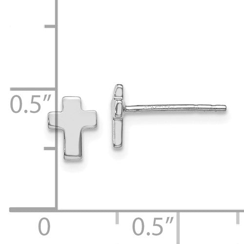 14K Polished Cross Earrings