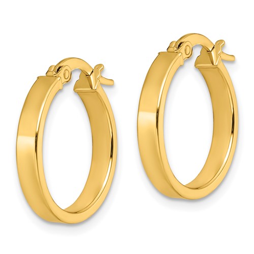 14K Yellow Gold Polished Hoop Earrings