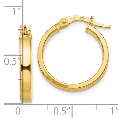 14K Yellow Gold Polished Hoop Earrings