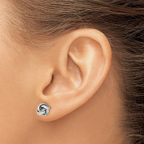 14K Love Knot Polished Post Earrings