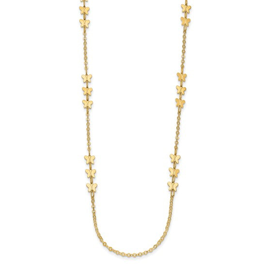 14k Polished Butterfly Necklace