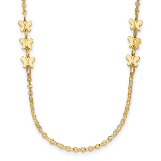 14k Polished Butterfly Necklace