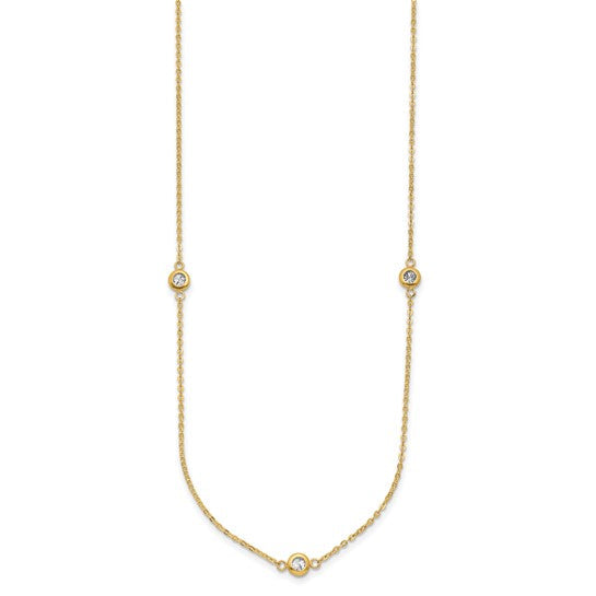 14K Two-Tone Gold Polished Diamond Cut Necklace