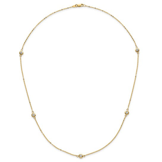 14K Two-Tone Gold Polished Diamond Cut Necklace
